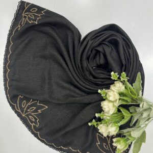 metallic fabric and pallu copper zharkand stone and lace work