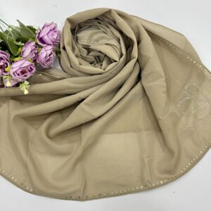 chiffon 4 side sequence and stone work hijabs