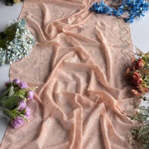 chiffon prints with border stone work