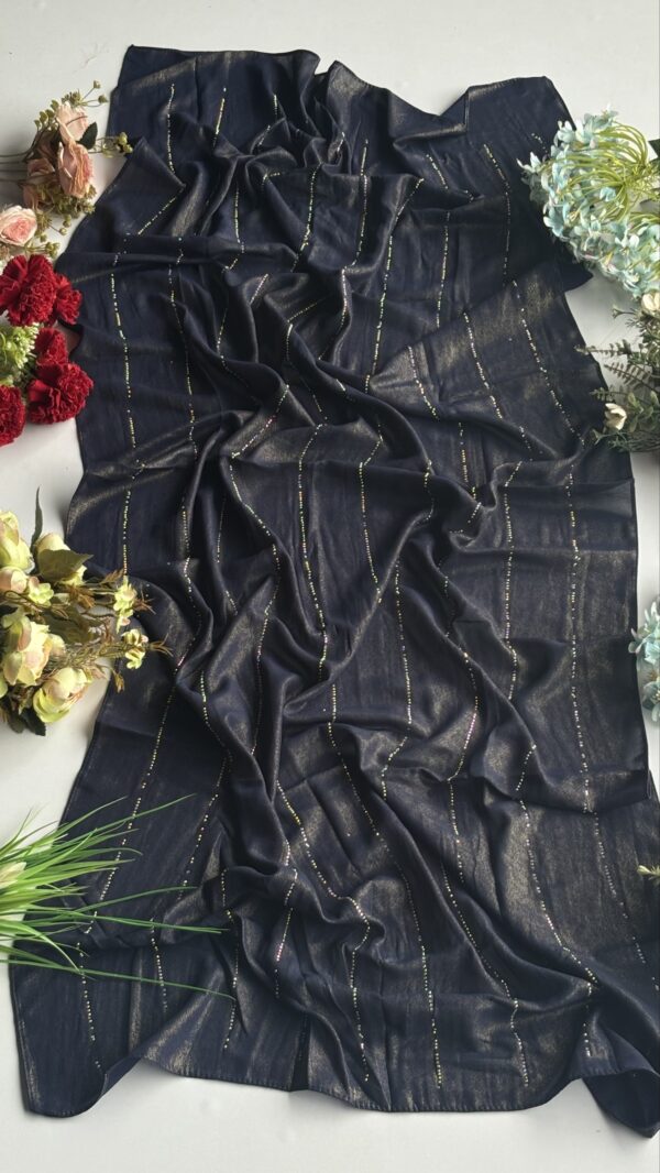 chiffon shimmer with all over stone work