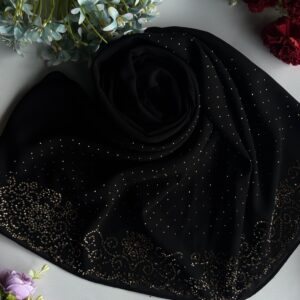 chiffon pallu copper zharkand stone work