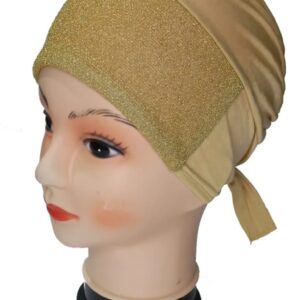 Golden Glitter Stretch Undercap – Tie Back Style