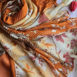 cotton crush shinning lines with border dmc stone work hijabs