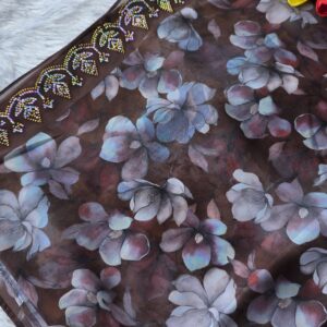 New chiffon floral prints with heavy k2 stone work hijabs