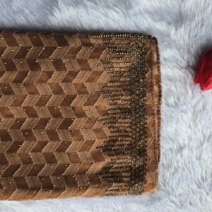 chiffon kaju katli fabric with pallu copper jharkhand stone work hijabs