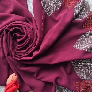 chiffon all over stone and pallu heavy matching stone work hijabs