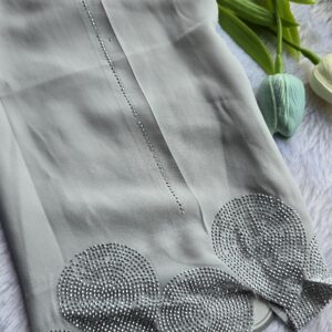 chiffon all over stone and pallu heavy matching stone work hijabs