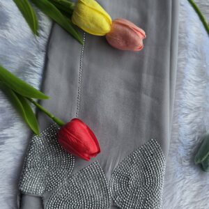 chiffon all over stone and pallu heavy matching stone work hijabs