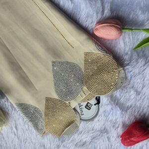 chiffon all over stone and pallu heavy matching stone work hijabs