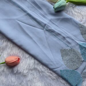 chiffon all over stone and pallu heavy matching stone work hijabs