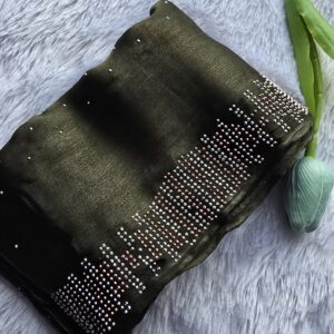 Munna satin shimmer fabric with all over stone work