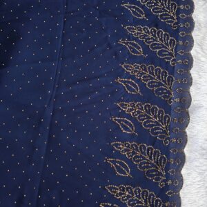 New chiffon pallu heavy stone