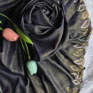 New chiffon border heavy dmc stone