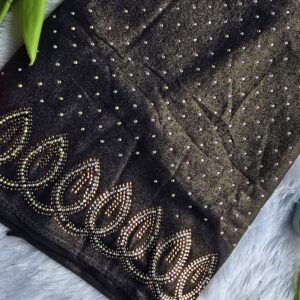 New chiffon pallu heavy dmc stone