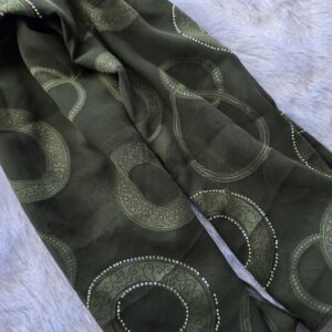 chiffon fancy fabric with all over dmc stone work hijabs