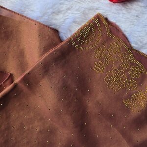 chiffon shimmer all over stone and cut work hijabs