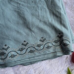 big size imported cotto fabric with border stone work