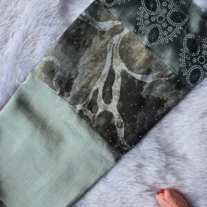 satin pallu stone work