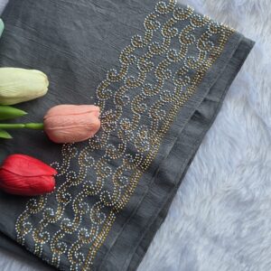 cotton border stone work hijabs