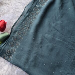 chiffon fancy hijabs with stone work