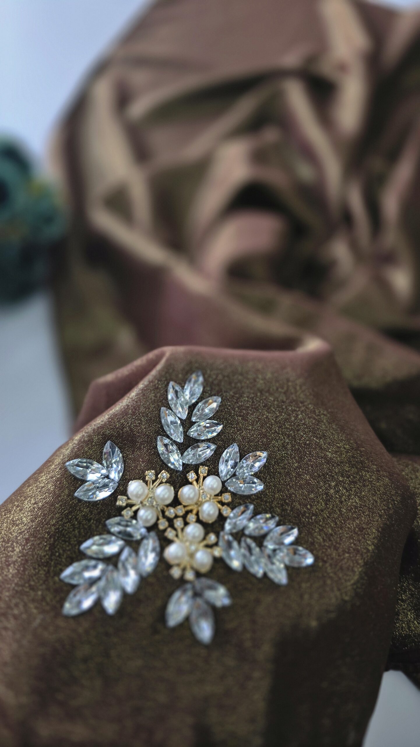 New chiffon shimmer pallu luxury handwork hijabs